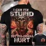 It's Gonna Hurt Flame Inferno Skull Badass Men's T-Shirt