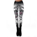 Lethal Angel Skull Wings Print Women's Leggings