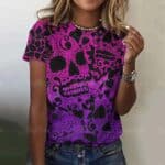 Magenta Skull Lace Purple Gradient Women's T-Shirt