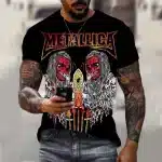 Metallica Tribute Fiery Skull Mummy Wrap Men's T-Shirt