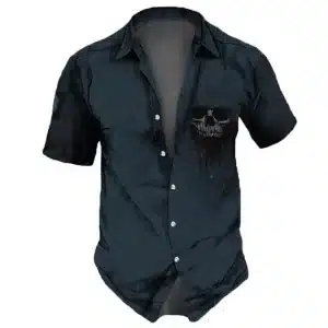 Midnight Skull Drip Button Up Men’s Hawaiian Shirt