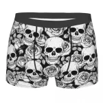 Monochrome Gothic Skulls and Roses Men’s Underwear