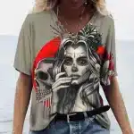 Monochrome Queen Gothic Sugar Skull Women's T-Shirt