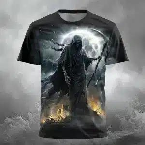 Moonlight Reaper Skeleton Scythe Horror Men's T-Shirt