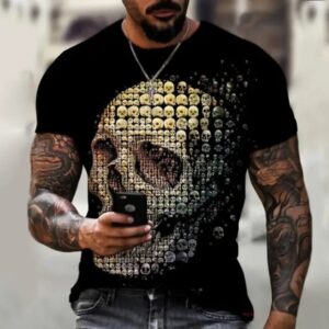 Mosaic Eternity Skulls Abstract Art Men’s T-Shirt