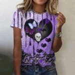 Mystic Purple Let It Be Skull Butterflies Women's T-Shirt