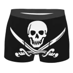 Pirate Skull Crossed Swords Black Male Boxer Briefs