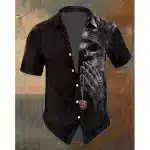 Praying Skull Gothic Heart Men’s Hawaiian Shirt