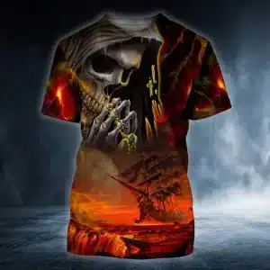 Praying Skull Rosary Infernal Ghost Ship Men's T-Shirt