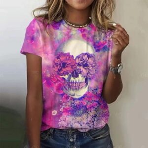 Psychedelic Skull Blinded By Roses Women's T-Shirt