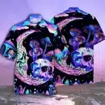 Psychedelic Skull Mushroom Men’s Hawaiian Shirt