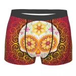 Red Floral Fiesta Calavera Skulls Male Boxer Briefs