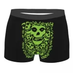 Rock Band Misfits Green Skulls Collage Male Boxers