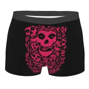 Rock Band Misfits Green Skulls Collage Male Boxers