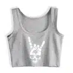 Rock On Skull Hand Logo Punk Women’s Crop Top