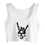 Rock On Skull Hand Logo Punk Women’s Crop Top