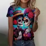 Romantic Love Sugar Skull Couple Women's T-Shirt