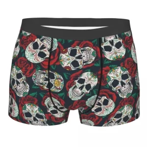 Rose Skull Intricate Pattern Horror Men’s Underwear