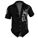 Samurai Warrior Skull Butterfly Men’s Hawaiian Shirt