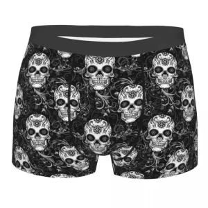 Scary Ornate Baroque Skulls Intricate Art Male Boxers