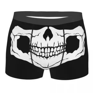 Scary Skull Mouth Logo Print Horror Male Boxers