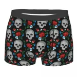 Scary Skull Red Rose Floral Icons Horror Men's Boxers