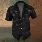 Shadow Skulls Print Button Up Men’s Hawaiian Shirt