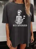 Skeleton Coffee Lover Caffeinated Women's T-Shirt