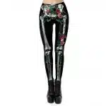 Skeleton Rose Vine Exercise Women's Leggings