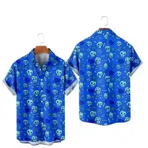 Skull Crossbones Hearts Men’s Hawaiian Shirt