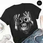 Skull Optical Illusion Hands Gothic Women's T-Shirt