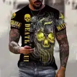 Smoky Death Skull Melting Gold Horror Men's T-Shirt