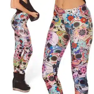 Sugar Skull Day of the Dead Print Women's Leggings