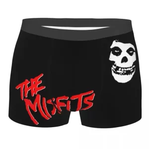 The Misfits Classic Logo Skull Black Male Boxers