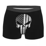 The Punisher Monochrome USA Flag Skull Male Boxers