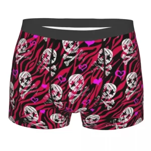 Tiger Print Heart Skull Crossbones Men's Boxer Briefs