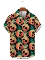 Tropical Skull Pineapple Men’s Hawaiian Shirt