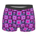 Vibrant Neon Pop Skulls & Stars Male Boxer Briefs