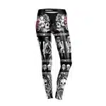 Vintage Skeleton Skulls Rose Print Women's Leggings