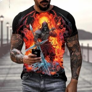 Warrior from Hell Skeleton Inferno Dope Men’s T-Shirt