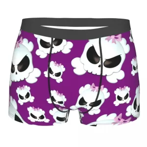 Whimsical Cartoon Purple Skulls Funny Men's Boxers