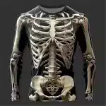 3D Full Skeleton Bones Black Men’s Long Sleeve T-Shirt