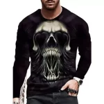 Alien Skull Vortex Horror Graphic Men’s Long Sleeve T-Shirt