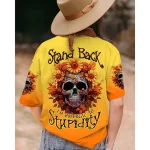 Allergic to Stupidity Sunflower Skull Yellow Women's T-Shirt