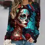 Beautiful Day of the Dead Sugar Skull Women's Sweatshirt