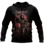 Blood Moon Skeleton Grim Reaper Graphic Men’s Hoodie