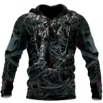 Bloody Reaper Skull Cross Grave Gothic Men’s Hoodie