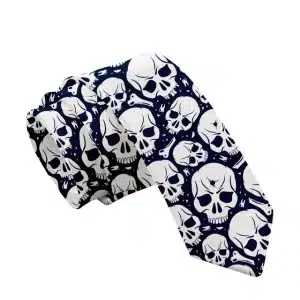 Bullet Shot Cracked Skulls Pattern Gothic Formal Tie