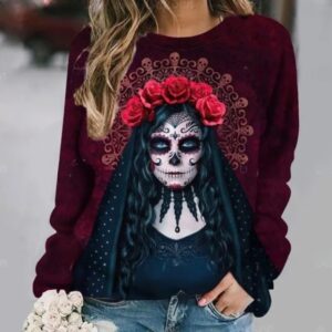 Catrina Rose Sugar Skull Gothic Bride Women's Sweatshirt