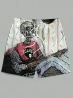 Classic Rock Skeleton Guitarist Art Swim Trunks